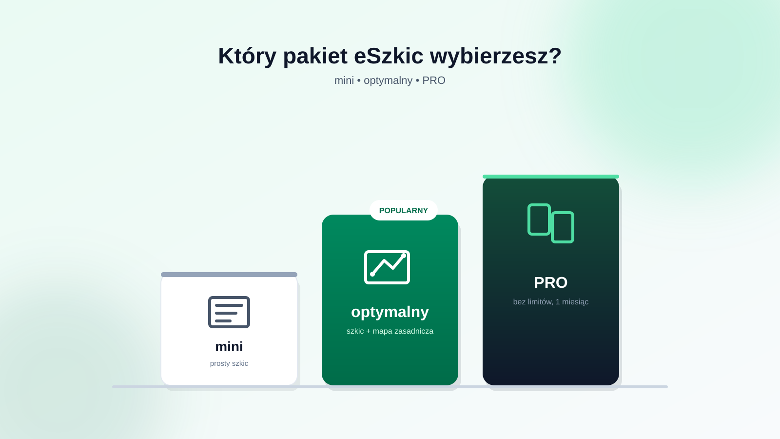 eSzkic mini, optymalny czy PRO: który pakiet wybrać?